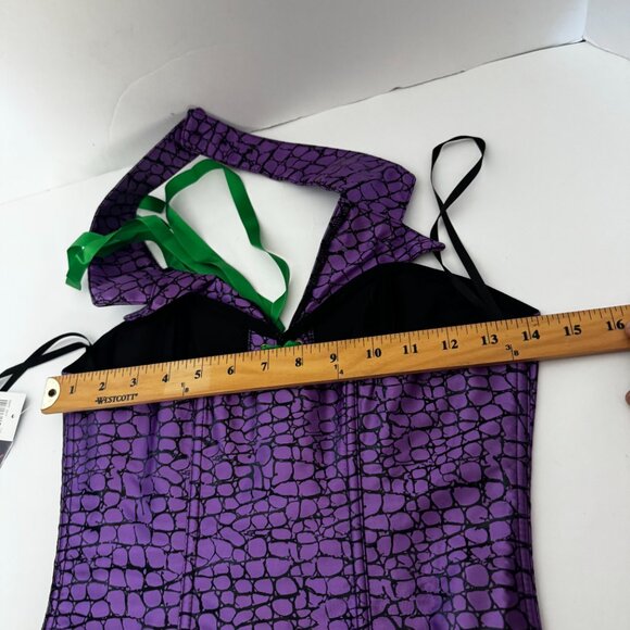 DC Comics The Joker Lace up Halter Top Medium Purple Green Corset Costume Cospla - Picture 14 of 16
